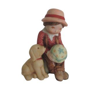 Vintage Holly Hobbie Robbie Figurine Hand-Painted Ceramic Collectible Decor